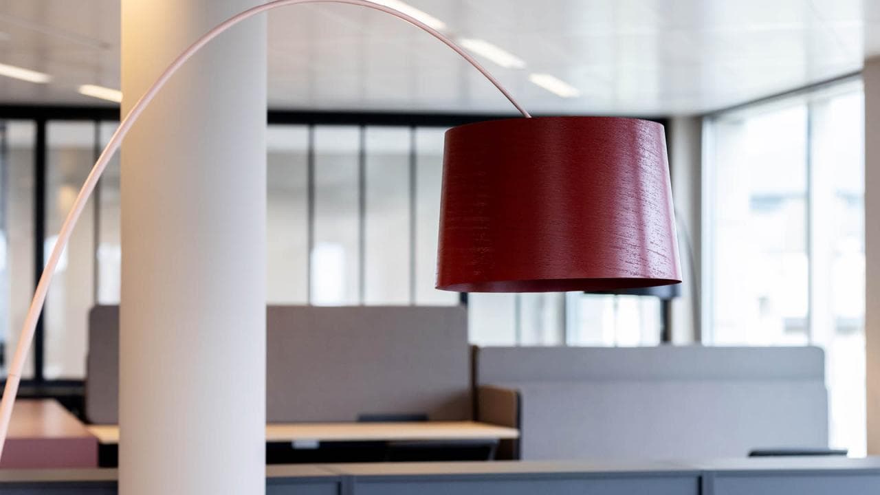 Professional arbitration meeting room with modern furniture and city view