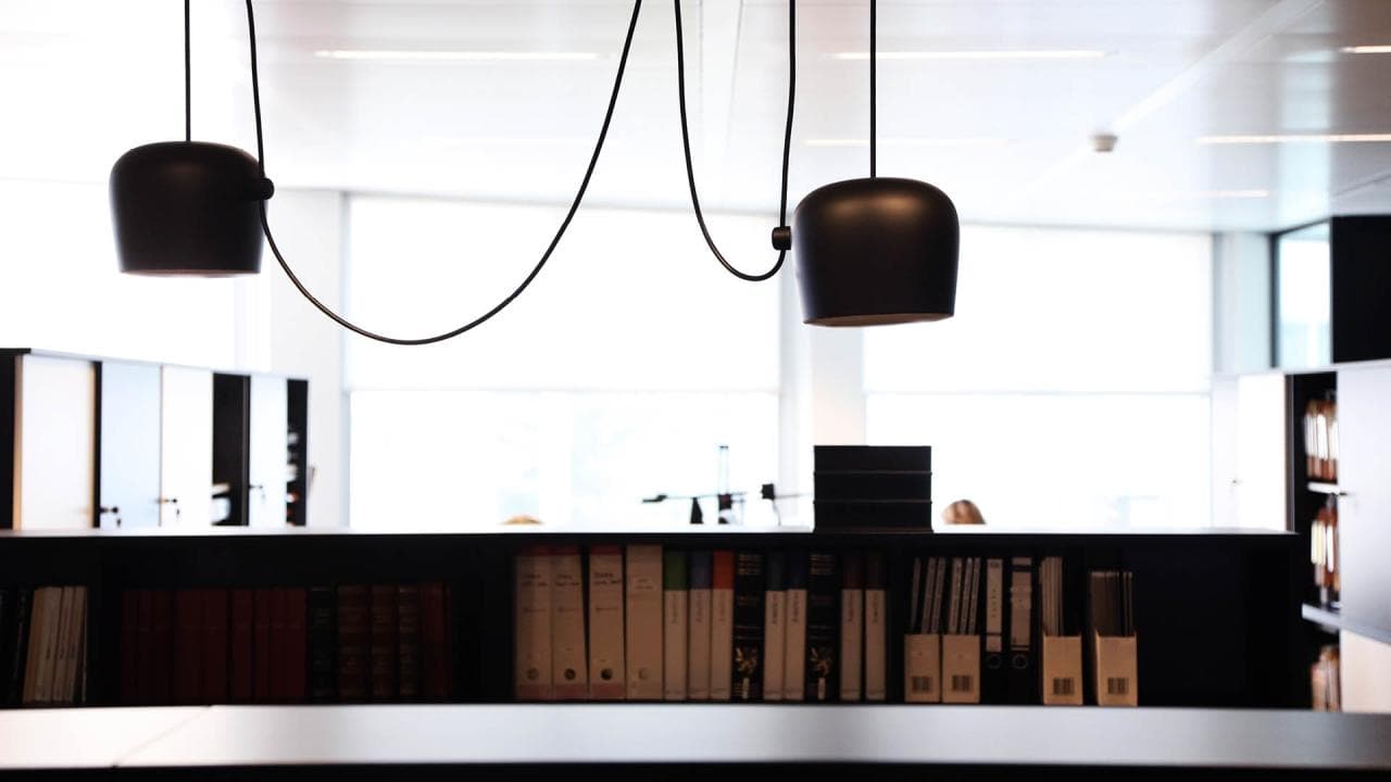Modern office workspace with data security and privacy focus
